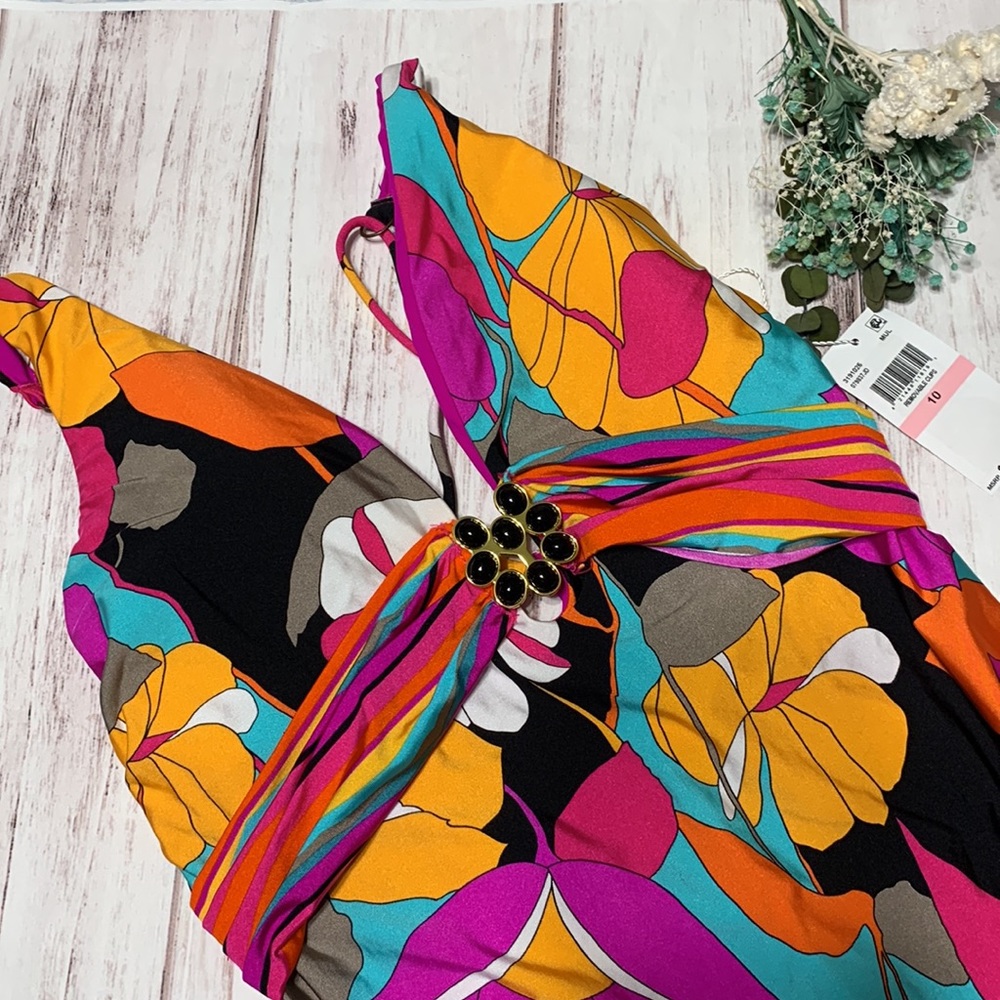 NWT TRINA TURK GEMINI PLUNGE MAILLOT - Picture 15 of 16